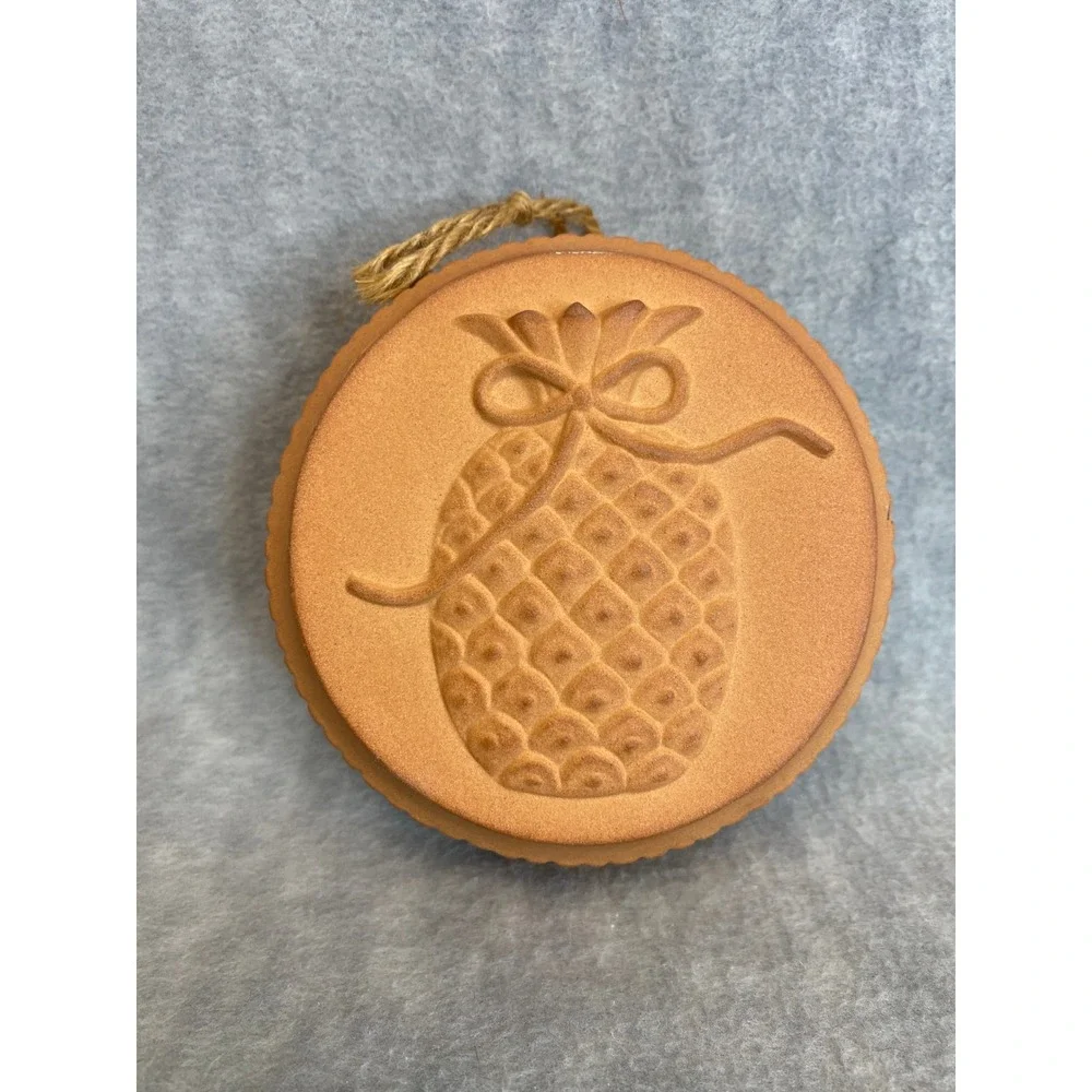 Terracotta Pineapple Embossed‎ Vintage Mold Round Hanging Kitchen Decor Rustic